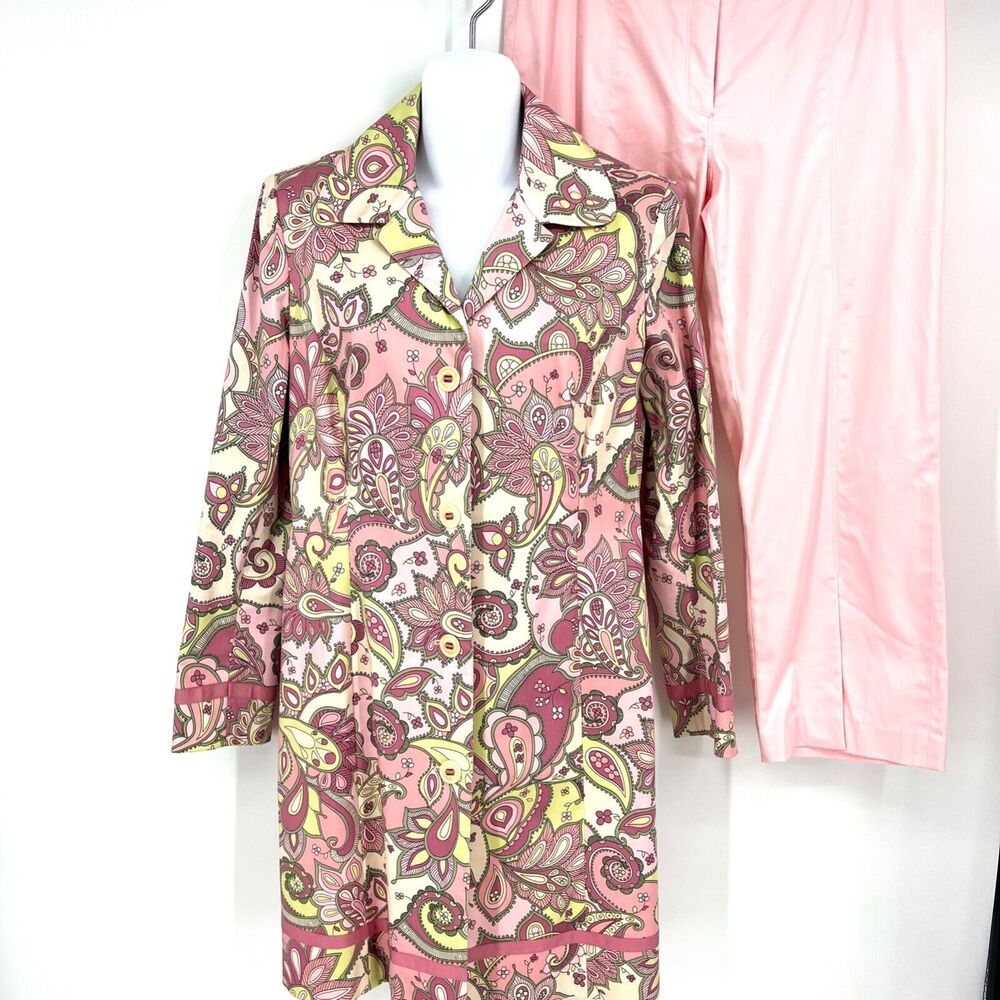 Yves Cossette Depeche Mode Paisley Coat Dress Pants Set Size 6